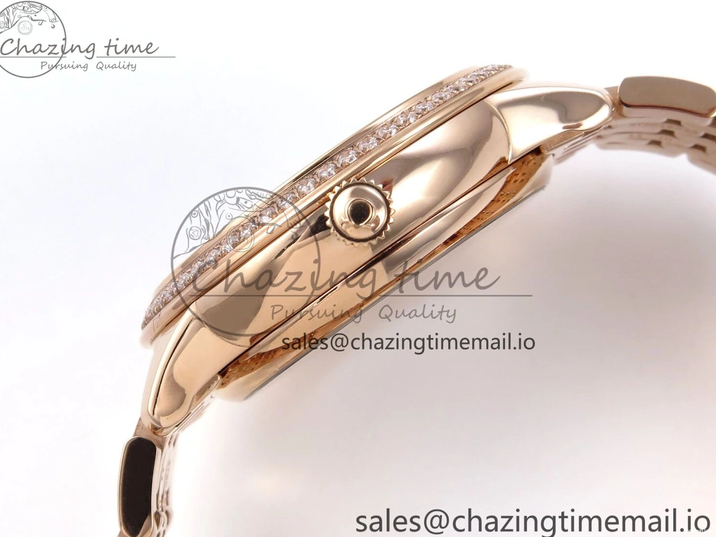 0102 De Ville Prestige Ladies RG VSF 1:1 Best Edition Brown Diamonds Dial on RG Bracelet A Sophisticated 7681